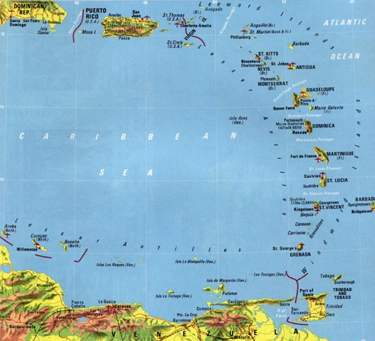 Abbildung: Die karibische Inselgruppe der Kleinen Antillen
